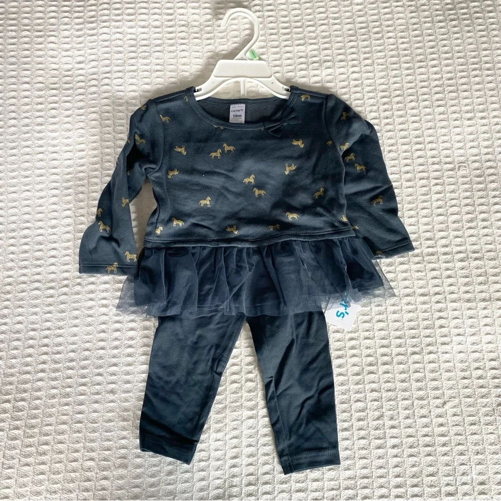 Carters girl 2 piece animal tulle set NWT 18M